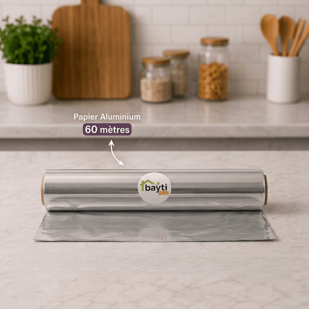 Rouleau de papier aluminium alimentaire 60 mètres Bayti Pack